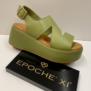 EPOCHE' XI 23785 SANDALO DONNA CON ZEPPA IN PELLE VERDE