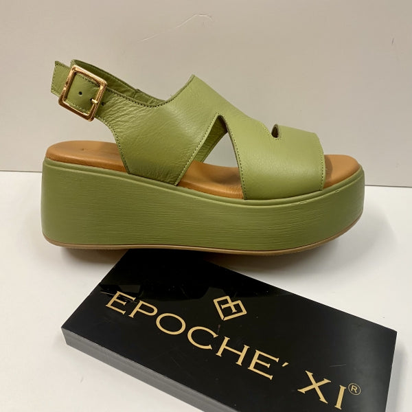 EPOCHE' XI 23785 SANDALO DONNA CON ZEPPA IN PELLE VERDE