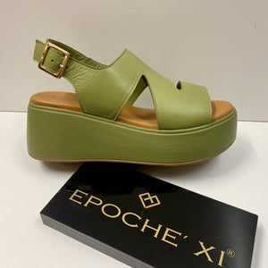 EPOCHE' XI 23785 SANDALO DONNA CON ZEPPA IN PELLE VERDE