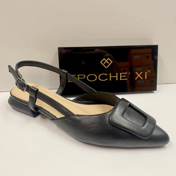 EPOCHE' XI 23223 SLINGBACK BASSA DONNA IN PELLE NERO