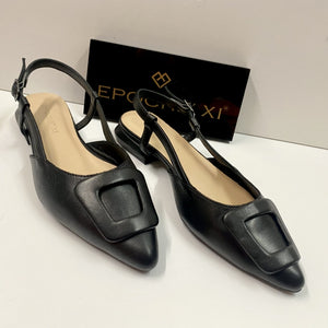 EPOCHE' XI 23223 SLINGBACK BASSA DONNA IN PELLE NERO