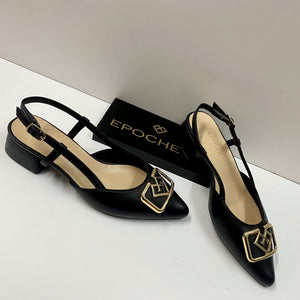 EPOCHE' XI 23707 SLINGBACK DONNA CON MORSETTO IN PELLE NERO