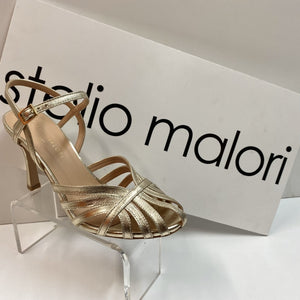 STELIO MALORI VENERE 12 SANDALO DONNA IN LAMINATO PLATINO