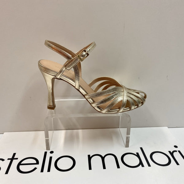 STELIO MALORI VENERE 12 SANDALO DONNA IN LAMINATO PLATINO