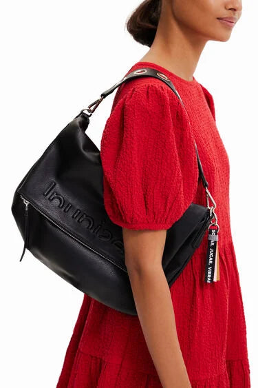 DESIGUAL P79 Borsa con mezzo logo black