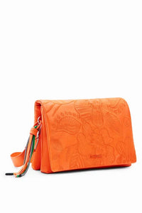 DESIGUAL SAXP95 BORSA A SPALLA MEDIA FIORI RICAMATI ORANGE