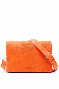 DESIGUAL SAXP95 BORSA A SPALLA MEDIA FIORI RICAMATI ORANGE