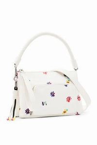 DESIGUAL SAXPA6 BORSA TRACOLLA PICCOLA FIORI WHITE