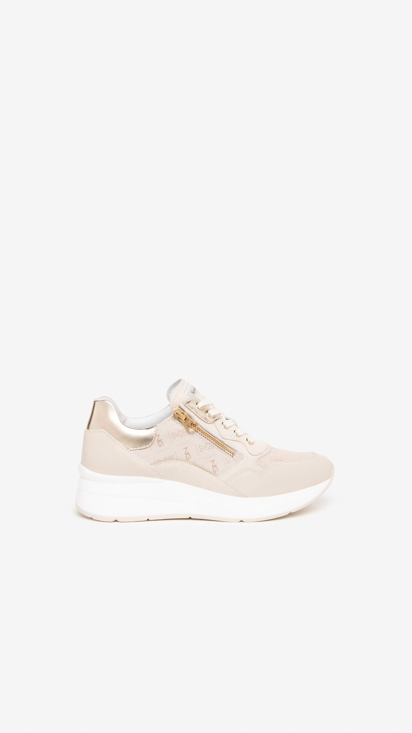 NERO GIARDINI E306450D SNEAKERS IN PELLE E CAMOSCIO BEIGE