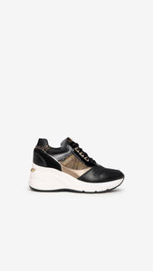 Nero Giardini I205170D Sneakers donna in pelle e camoscio nero