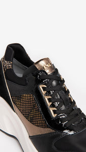 Nero Giardini I205170D Sneakers donna in pelle e camoscio nero