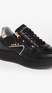 Nero Giardini I205220D Sneakers donna in pelle nera