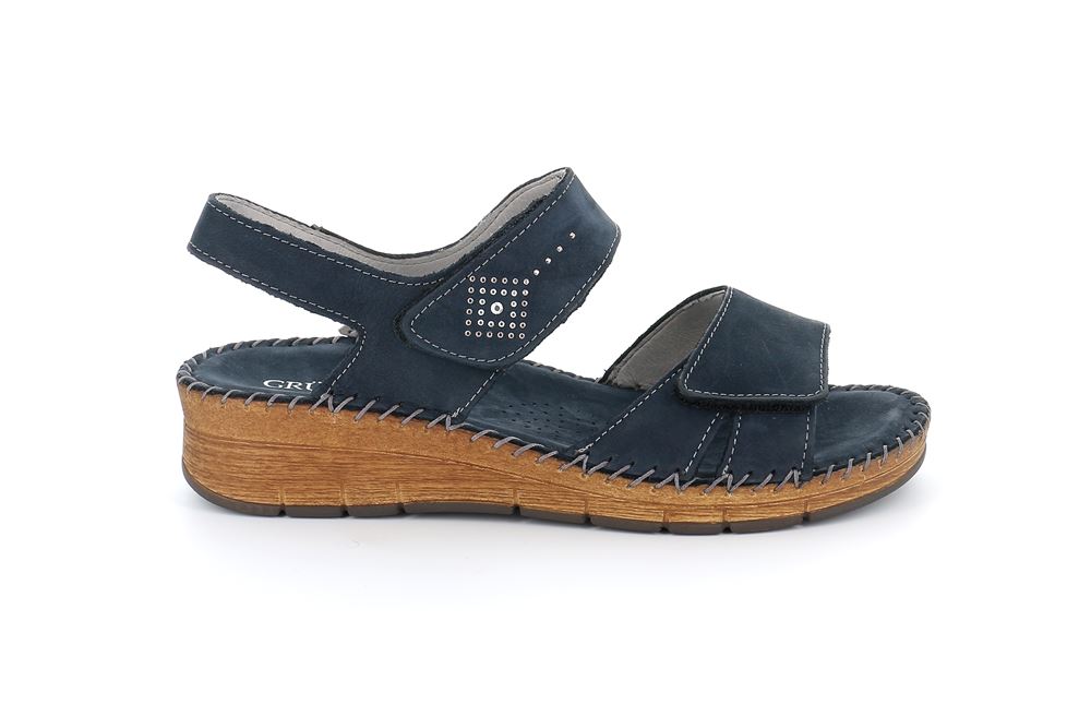 GRUNLAND SA1208 PALO SANDALO COMFORT IN PELLE BLU