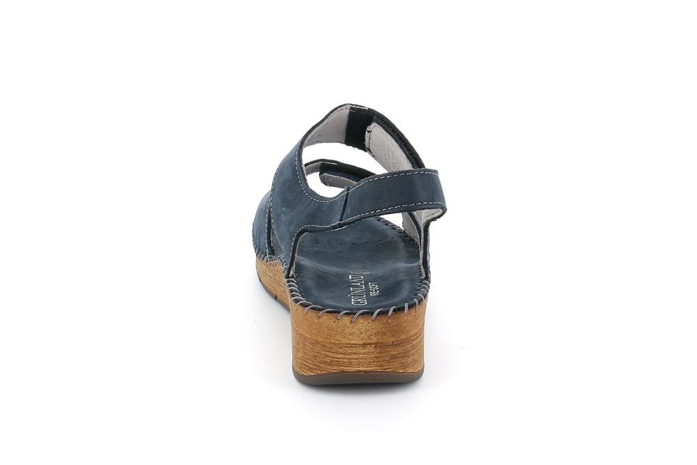 GRUNLAND SA1208 PALO SANDALO COMFORT IN PELLE BLU